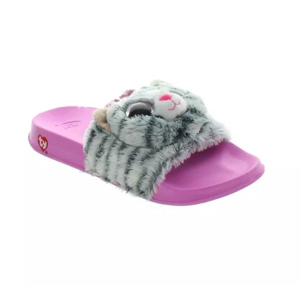 Ty KIKI Grey Cat Fashion Pool Slides Kids Children's Size