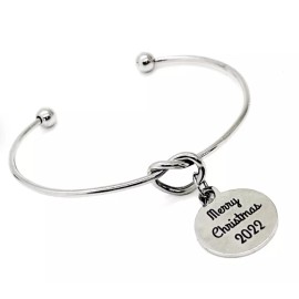 JKCE Designs Christmas Jewelry, Merry Christmas 2022 Charm Bracelet, Christmas Bracelet