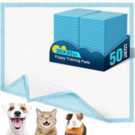 VJJ Puppy Pads XL 30"x35", 50 Count Pee Pads for Dogs Large for Doggie&Cats, Disposable Dog Pee Pads Extra Large, X-Large Potty Pads for Indoor, Outdoor Use