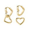 14K Gold Plated Sterling Silver Eearrings for Women Heart Hoop