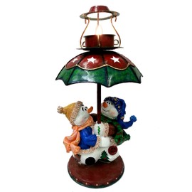 Snowman Boy and Girl Tea Light Holder