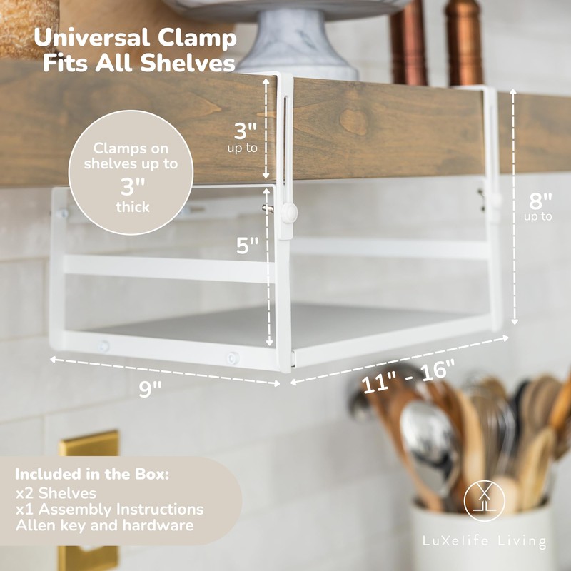 Under Shelf Storage Basket Organizer Expandable - Adjustable Width Height