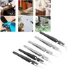 Soldering Tweezer Set, Cross Locking Accuracy Reverse Tweezer 6PCS Self