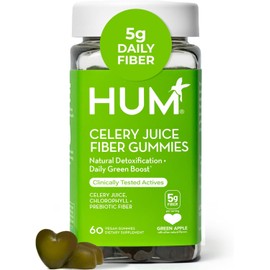 Celery Juice Fiber Gummies – Prebiotic Greens Supplement with Chlorophyll for Digestive & Gut Health Support – Gluten-Free, 60 Gummies