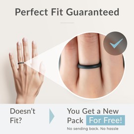 ThunderFit Women's Silicone Wedding Ring Sets, Thin and Stackable Rubber Wedding Bands, 2.6mm Wide, 2.1mm Thick, Variety Multipack 1/4/6/7/8/9