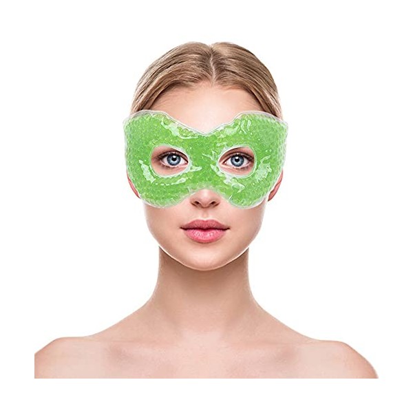 NEWGOÂ®Cold Eye Mask Reusable Cooling Eye Mask with Mint Scent for Migraine,Puffy Tired Eyes, Dark Circles, Headaches, Hangovers, Sinus Pain - Green