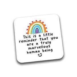 Rib Ticklerz - Friendship Coaster Birthday Gifts You Are A Truly Marvellous Human Being Friendship Gift Thank You Gift Positivity Rainbow Bestie Colleague - DC173