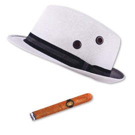 Hat and Cigar Car Stickers, Funny Waterproof Driving Crooner Decals Decoration for Automotive Side Window