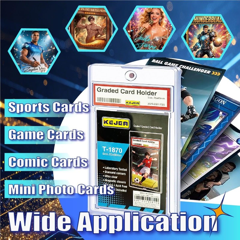 Magnetic Card Holders,Transparent Display Box 35PT UV Protection 10 Pack