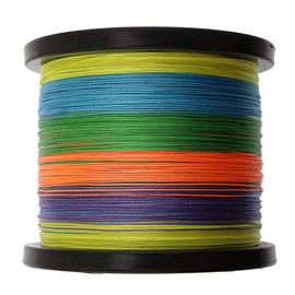 Ashconfish - Cuerda de pesca trenzada superresistente, 4 hebras de alambre de pesca de 500 m, resistente a la abrasión, increíble, sin estiramiento, pequeño diámetro, Multicolor, 100LB/0.55MM