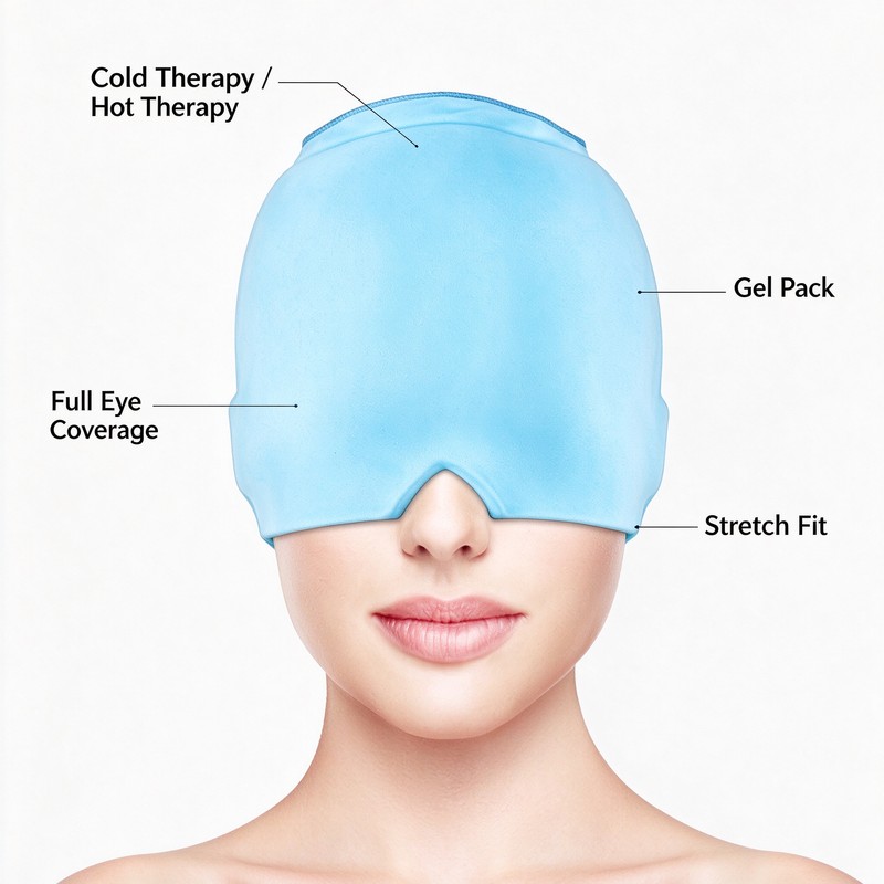 Migraine Gel Ice Cap for Headache Relief – Hot Cold