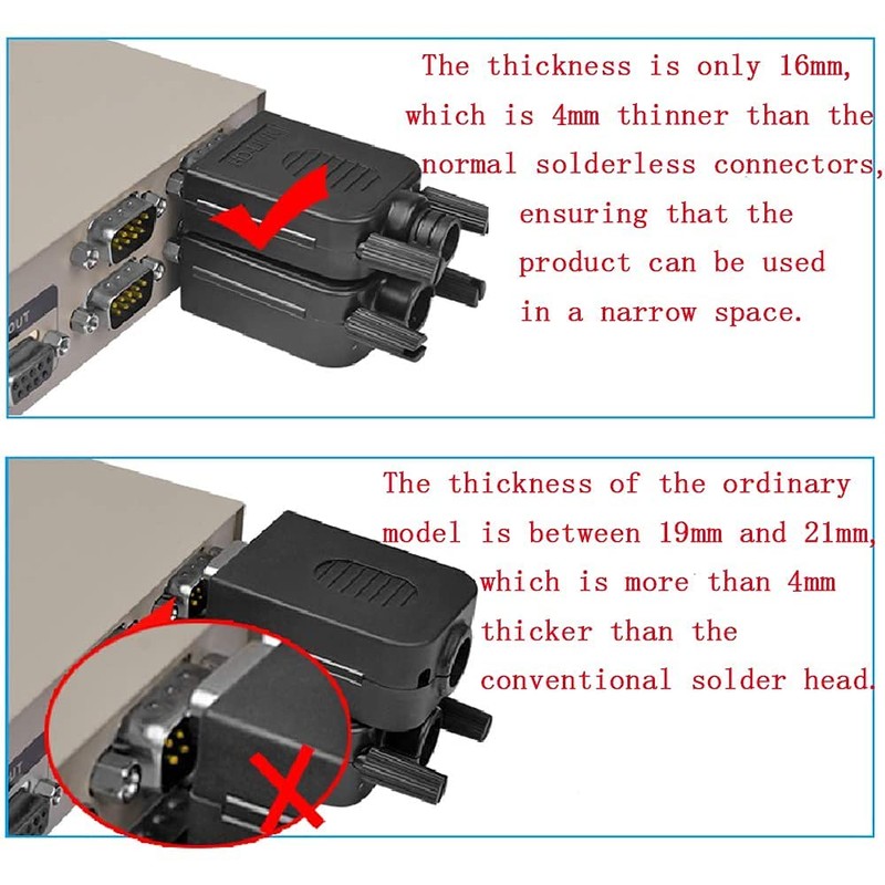 PENGLIN Solderless VGA Quick Connector 16mm Thinner 3+9 DB15 3Row