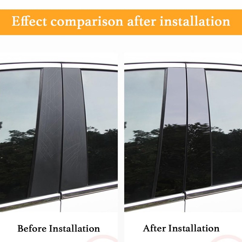 6pcs Black for Honda CRV(2017-2022) Car Window Center Pillar Stickers
