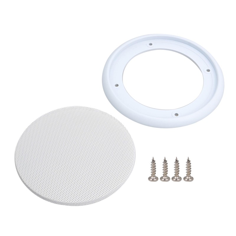 White Round Grills Cover Metal Mesh Speaker Replacement for 4