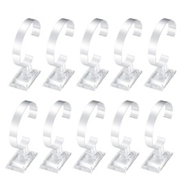 vesaneae 10 Pcs Watch Display Stands, Transparent Acrylic Jewelry Display Stands, Diameter 6.5cm C-Type Bracelet Wristwatch Stand Holder for Home Organizer Store Selling Shows