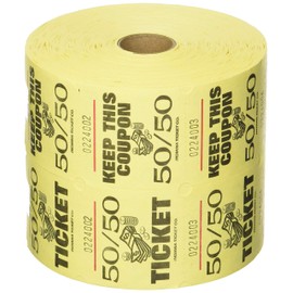 Yellow 50/50 Raffle Tickets : roll of 1000