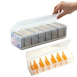 Asdays Trading Card Case, Large Capacity, Card Game, Horizontal Slot, Long Card Box, Holds 700 Cards, 7 Compartments, 11.5 x 3.6 x 2.8 inches (29.2 x 9.2 x 7.2 cm)