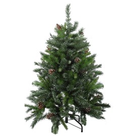 Northlight 4' Snowy Delta Pine with Pine Cones Full Artificial Christmas Tree - Unlit