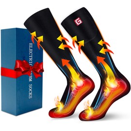 Autocastle Rechargeable Electric Battery Heated Socks for Men Women,Winter Warm Battery Powered Heat Insulated Sox Kit,Sports Outdoor Cold Feet Novelty Thermal Socks Ski Hike Hunt Bike Foot Warmers