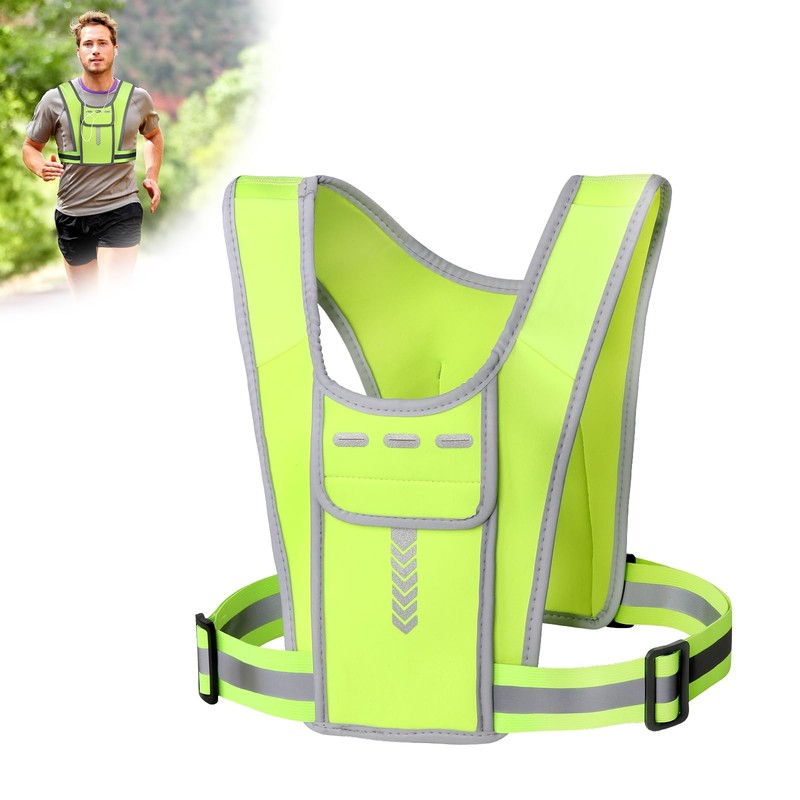 LYPPUL Running Vest Phone Holder, Jogger Phone Holder, Reflective Running
