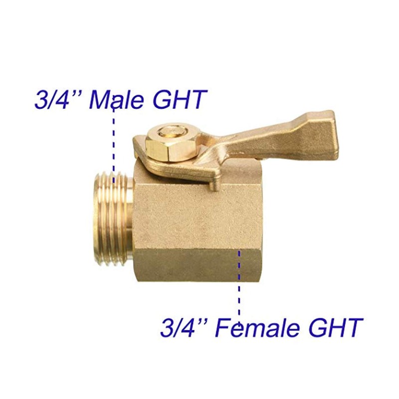 Hourleey 2 Pack Solid Brass Garden Hose Shut Off Valve