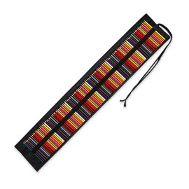 WUMUZAI 108 Slots Pencil Roll Up Case, Color Pencil Wrap Pouch Case Organizer Holder, Canvas Colored Art Pencil Case Set, Portable Coloring Sketching Drawing Pen Bag for Adults Artist Travel, Black