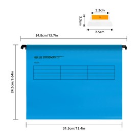 20PCS A4 Suspension Files, Polypropylene Filing Cabinet Suspension Files with Tabs and Card Inserts for Office Organization Home Work(Mixed color)
