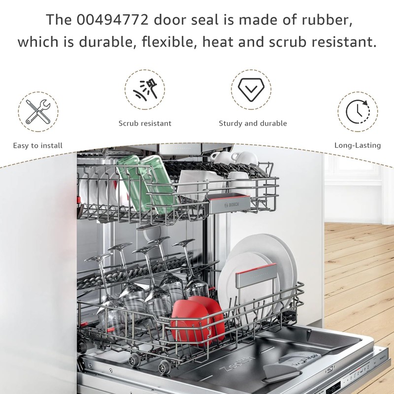 Aomitop 00494772 Dishwasher Door Seal Replacement - Compatible with Bosch