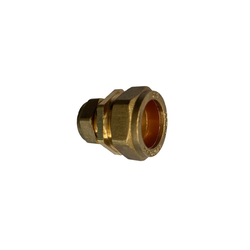 WRAS 22mm to 15mm Reducer - Brass Compression Reducing Connector,