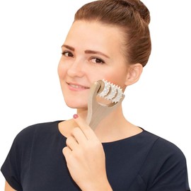 3 Stück Massageroller Holz Faszienrolle mit Griff Multifunktional Massage Tool für Entspannung von Rücken Bein Händen Ganzkörpermuskulatur