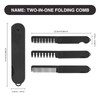 Qiyuda Folding Pocket Hair Comb for Men, 2 in 1