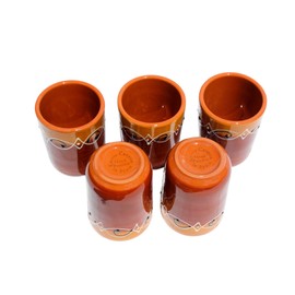 Cactus Canyon Ceramics Spanish Terracotta 5-Piece Cup Set, Spanish Sunset