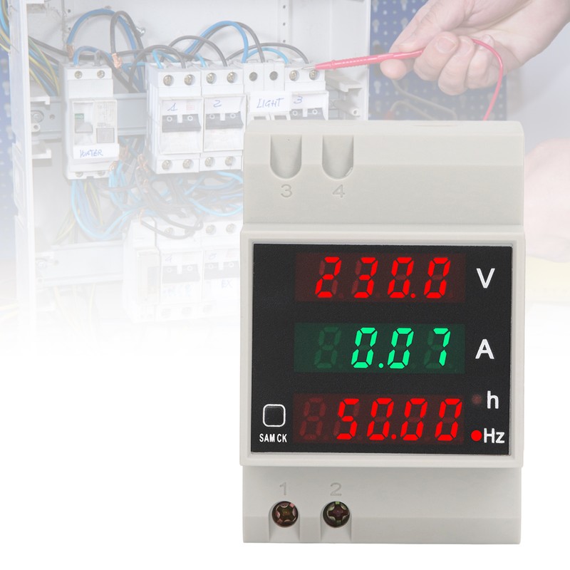 Digital Single Phase Energy Meter Tester Electricity Usage Monitor Ampermeter