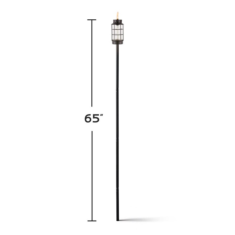 TIKI Outdoor Glass Lantern Torch – Weather-Resistant Decorative Torch for