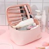 YLUNWUDE Pink Make up Bag, Large Capacity Travel Cosmetic Bag,