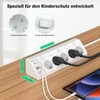 HITRENDS Ecksteckdose mit USB, 5 Fach Steckdosenleiste mit Schalter, Mehrfachsteckdose