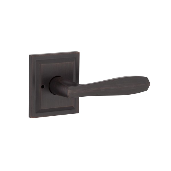 Baldwin Torrey, Interior Privacy Door Handle Reversible Lever for Bedroom/Bathroom, Keyless Door Lock With Microban Protection, in Venetian Bronze