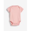 NEXT Organic Cotton Short Sleeve Bodysuits Pack of 5, Pink/white,