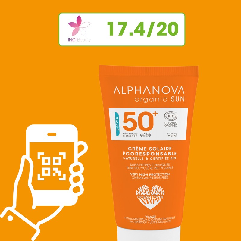 Alphanova Sun Sun Cream Face Ecologically Responsible SPF50+ Organic 50
