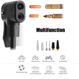 CLOLOP Bike Pump with Gauge – Fits Presta & Standard Valves, for Bikes & Balls