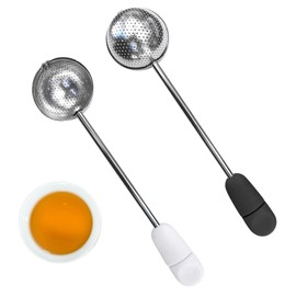 2 Pack Tea Infuser for Loose Tea, Rotatable Handle Loose Leaf Tea Infuser, Reusable Stainless Steel, Suitable ForMost of The Tea and Mullins Spices, Etc(White and Black)