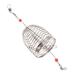 KOMBIUDA 8pcs Fishing Bait Fishing Basket Fishing Cage Fishing Lure Cage Bait Cage Stainless Steel Fishing Cage Red