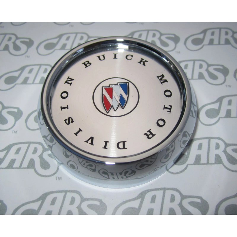 CARS 1971-1987 Buick Chrome Wheel Cap w/ Tri-Shield Plastic Emblem.