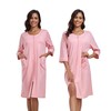ANLIQI Womens Robes Knee Length 100% Cotton Bathrobes for Woman