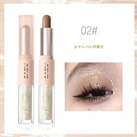 NOVO Galaxy Diamond Smart Double Head Eyeshadow Pencil Contour Pen 3.3g-02#Champagne