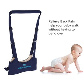 Baby Walking Harness, Handheld Kids Walker Helper Toddler Infant Walker Skin Friendly Relieve Back Pain Adjustable Prevent Getting Lost Child Walk Support Assist Trainer Tool (Navy Blue)