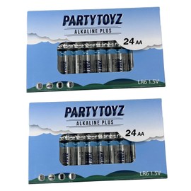 Partytoyz Inc AA Alkaline Batteries Multi Pack, 1.5 Volt, 10-Year Shelf Life (48 Pack)