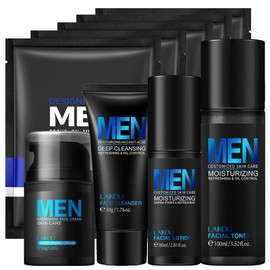 Cool Oil Control Mens Skin Care Kit, Mens Skin Care Set For Daily Skincare With Mens Face Wash, Mens Face Moisturizer, Toner, Lotion, Face Mask, Mens Facial Care Kit, Hydrating, Deep Cleansing
