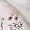 Teppdfann Sapphire Blue Dangle Earrings for Women – Elegant Gold