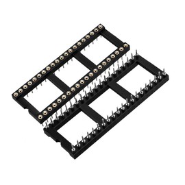 sourcing map 6pcs DIP IC Chip Socket Adaptor 2.54mm Pitch 15.2mm Row Pitch 2 Row 40 Round Pins Soldering